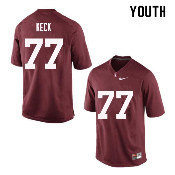 Youth Stanford Cardinal #77 Thunder Keck College Football Jerseys Sale-Red - Click Image to Close